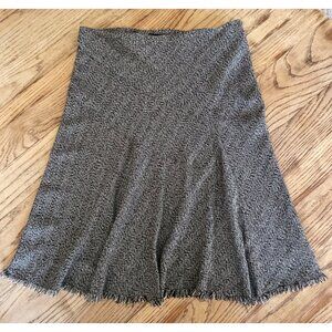 Goodclothes Tweed A-Line Skirt Womens 14 Brown Raw Hem